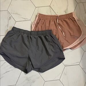 Nike Women's Gray and Pink Athletic Shorts